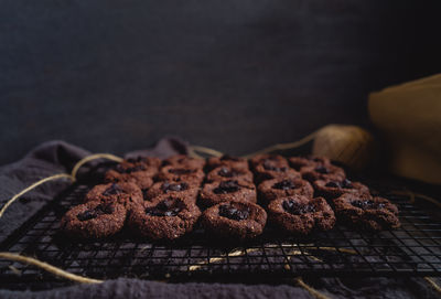 Close-up of cookies on table