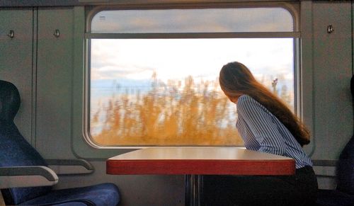Man sitting in train