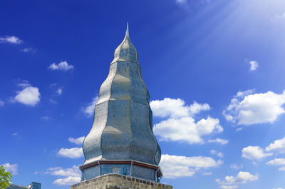 Low angle view of traditional building against sky