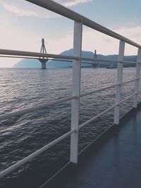 Suspension bridge over river