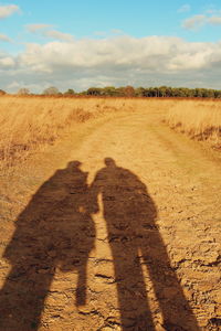 Shadow of man on field