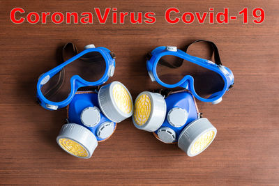 High angle view of text on table