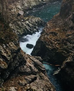 Scenic view of rock formation in sea