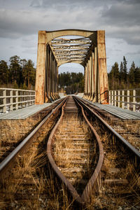 Railway bridge against sky