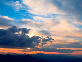 Scenic view of dramatic sky during sunset