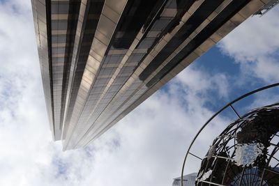 Low angle view of modern buildings against sky