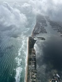 Aerial view of sea against sky