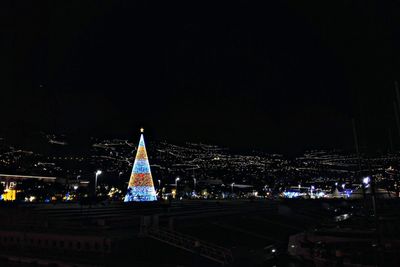 Illuminated city at night