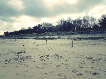 Scenic view of snow field against sky