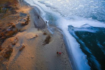 High angle view of beach