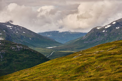 Scenic view of mountains against sky