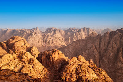 Panoramic view of rocks and mountains against sky