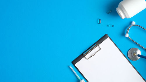 High angle view of pen on table