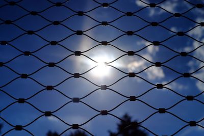 Full frame shot of chainlink fence against clear sky