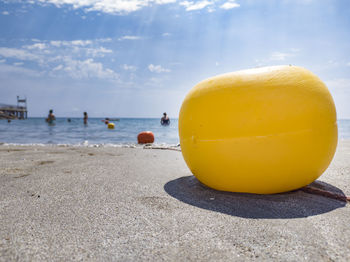 Buoy on a beach in liguria