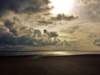 Scenic view of sea at sunset