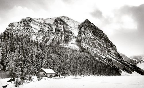Scenic view of snowcapped mountain against sky