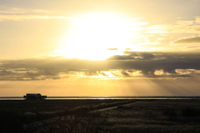 Scenic view of sunset over sea