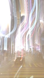 City lit up at night