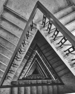 High angle view of spiral staircase in building