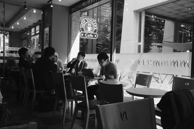 People sitting in restaurant