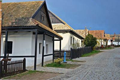 Scenic view of village houses against clear sky