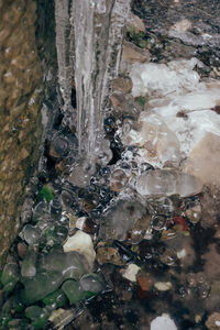 Close-up high angle view of water