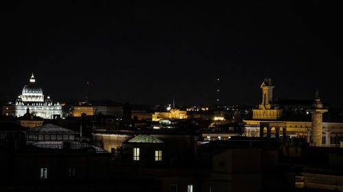 St peter basilica with cityscape at night