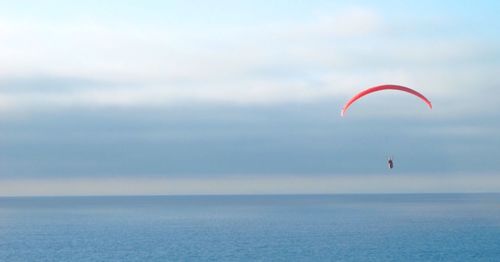 Parachute over sea