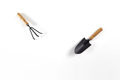 High angle view of pen against white background