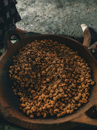 High angle view of food in container