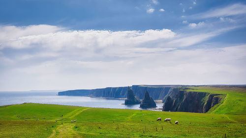 Scenic view of land against sky