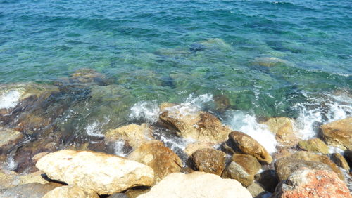 High angle view of beach