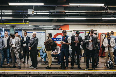 Group of people at subway station