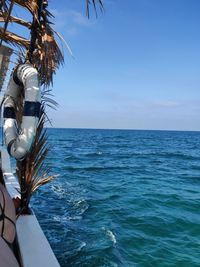 Scenic view of sea against blue sky