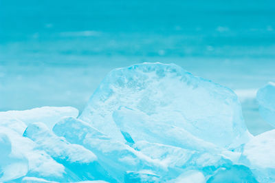 Close-up of frozen sea