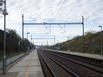 Railroad tracks against sky