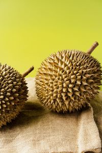 High angle view of pineapple on table