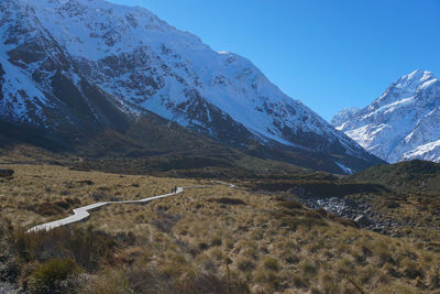 Scenic view of snowcapped mountains