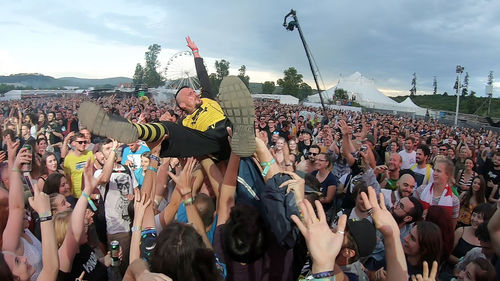 Group of people at music festival