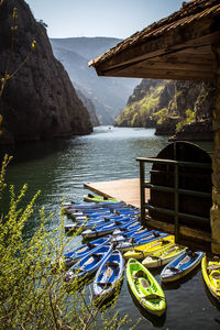 Scenic view of river and mountains