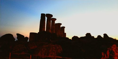 Castle against sky during sunset