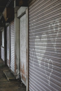 Closed shutter of old building