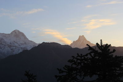 Low angle view of mountains against sky