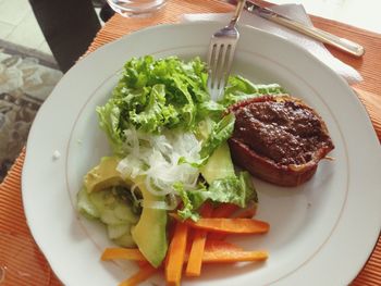 Close-up of food served in plate