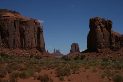 Old ruins against clear blue sky