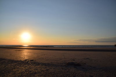 Scenic view of sea during sunset