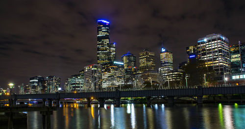 City lit up at night