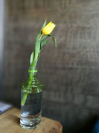 Close-up of water on table