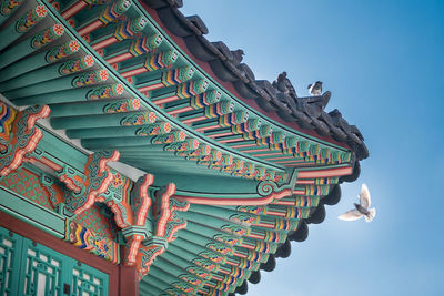 Low angle view of traditional building against sky